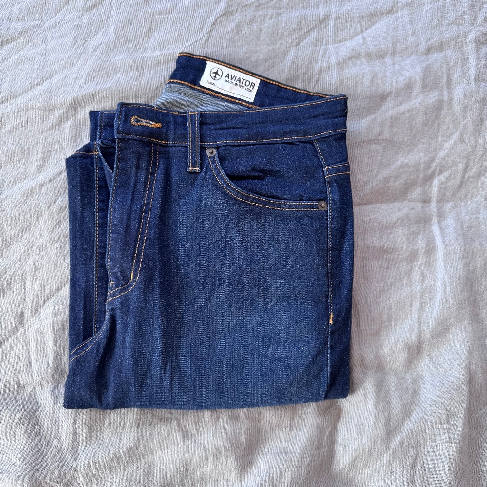 Aviator straight leg travel jeans
